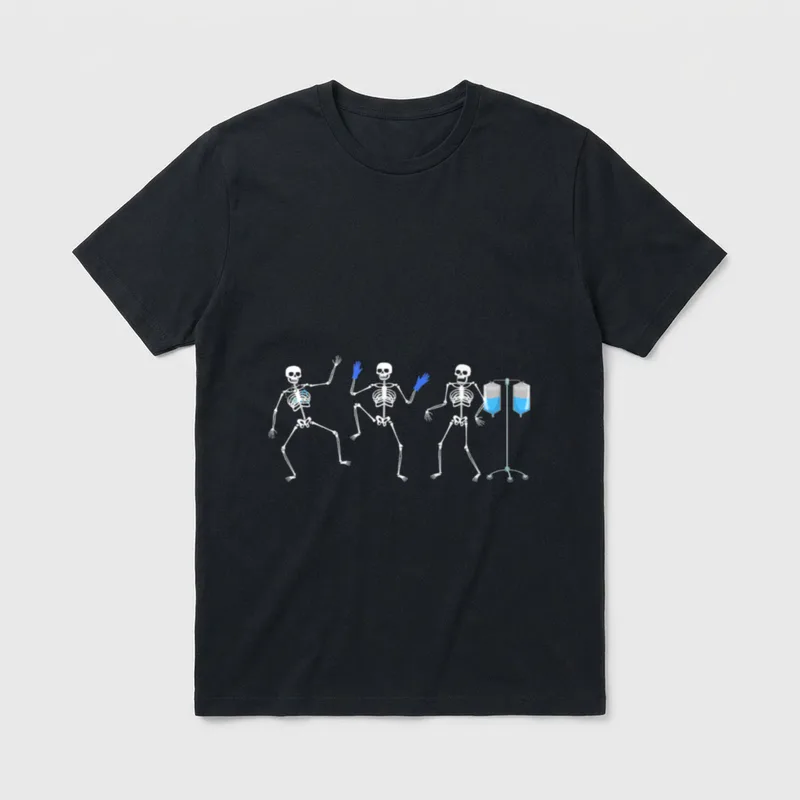 Nurse Skeleton Halloween Healthcare Crew T-Shirt – Classic T-Shirt in Black
