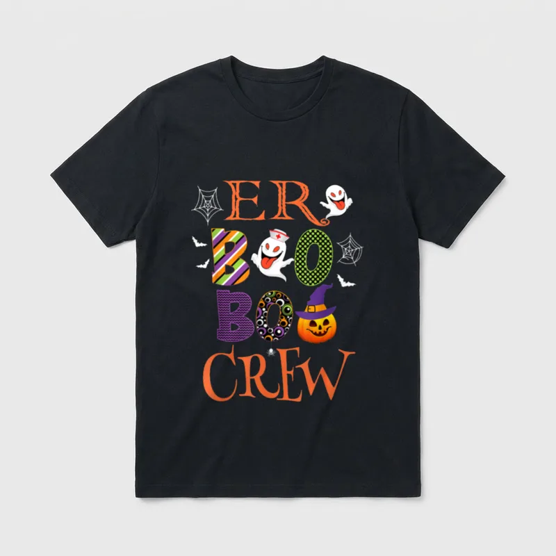 Boo Nurse Halloween Crew Costumes T-Shirt – Classic T-Shirt in Black