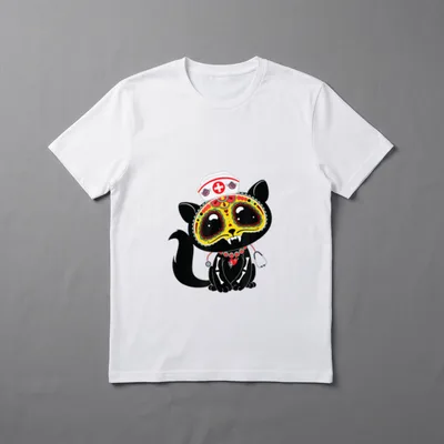 Cat Nurse Sugar Skull Halloween T-Shirt – Classic T-Shirt in Black