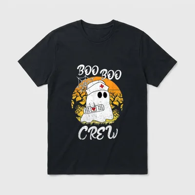 Halloween Ghost Boo Boo Crew ER T-Shirt – Classic T-Shirt in Black