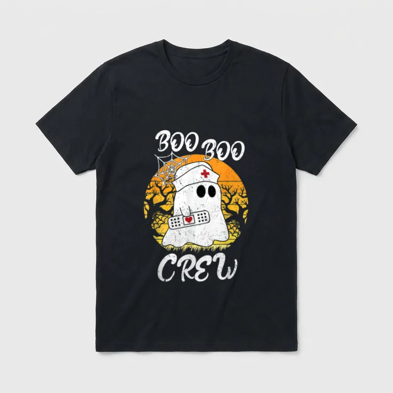Halloween Ghost Boo Boo Crew ER T-Shirt – Classic T-Shirt in Black