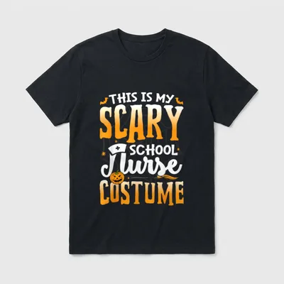 This Is My Scary School Nurse T-Shirt – Lettering reading THIS IS MY SCARY SCHOOL Nurse COSTUME – Classic T-Shirt in Black