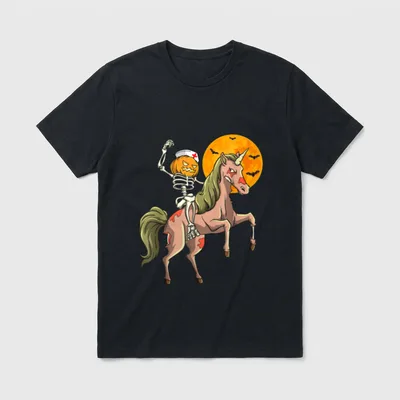 Zombie Unicorn Nurse Skeleton T-Shirt – Classic T-Shirt in Black