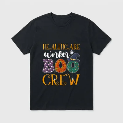 Healthcare Worker Boo Crew Nurse Halloween T-Shirt – Classic T-Shirt in Black