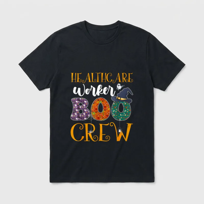 Healthcare Worker Boo Crew Nurse Halloween T-Shirt – Classic T-Shirt in Black