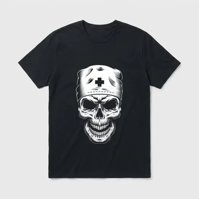 Nurse Skeleton Lazy Halloween Costume Cool T-Shirt – Classic T-Shirt in Black