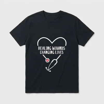 RN Wound Care Nurse Healing Wounds T-Shirt – Classic T-Shirt in Black