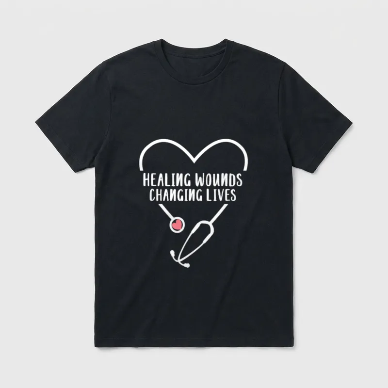 RN Wound Care Nurse Healing Wounds T-Shirt – Classic T-Shirt in Black