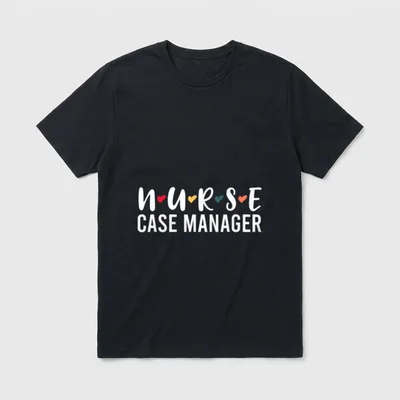Nurse Case Manager Cute Hearts Healthcare T-Shirt – Classic T-Shirt in Black