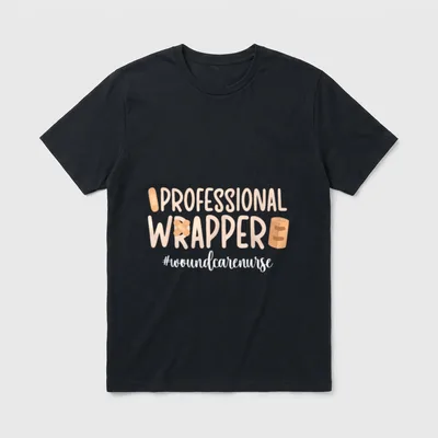 Professional Wrapper Wound Care Nurse Nurse T-Shirt – Classic T-Shirt in Black