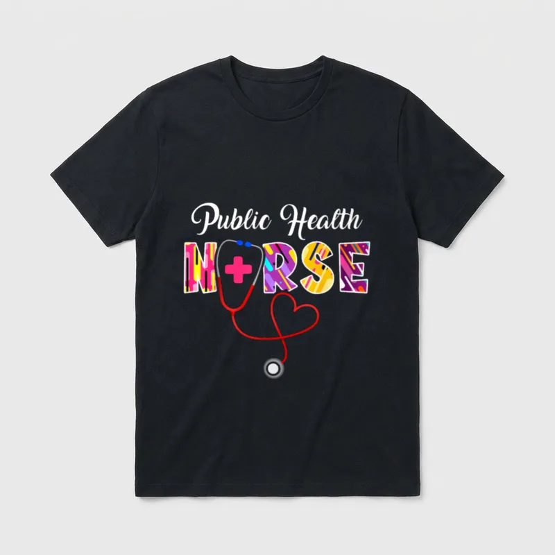 Public Health Nurse Stethoscope T-Shirt – Classic T-Shirt in Black