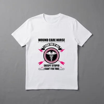 Wound Care Nurse Great T-Shirt – Caduceus emblem, crossed arrows, and humorous nursing quote – Classic T-Shirt in Black