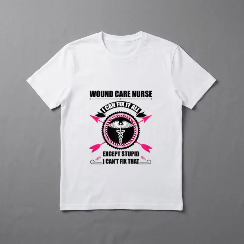 Wound Care Nurse Great T-Shirt – Caduceus emblem, crossed arrows, and humorous nursing quote – Classic T-Shirt in Black