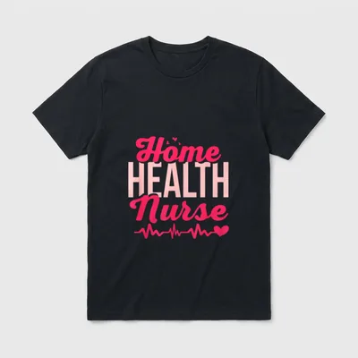Home Health Nurse Heartbeat T-Shirt – Classic T-Shirt in Black