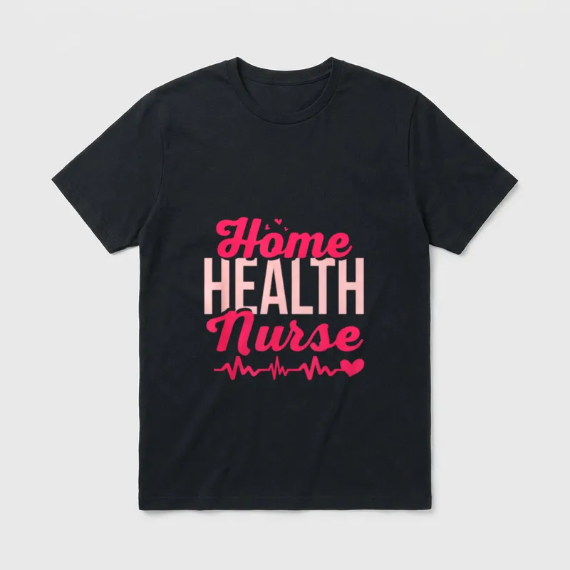 Home Health Nurse Heartbeat T-Shirt – Classic T-Shirt in Black