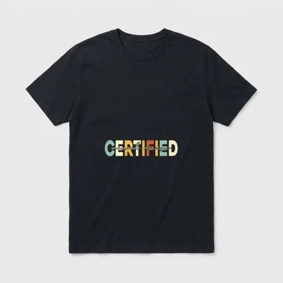 Certified Wound Nurse T-Shirt – CERTIFIED in retro block letters with cursive wound nurse – Classic T-Shirt in Black