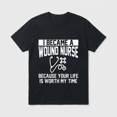 Wound Nurse Awesome Nurses T-Shirt – Classic T-Shirt in Black