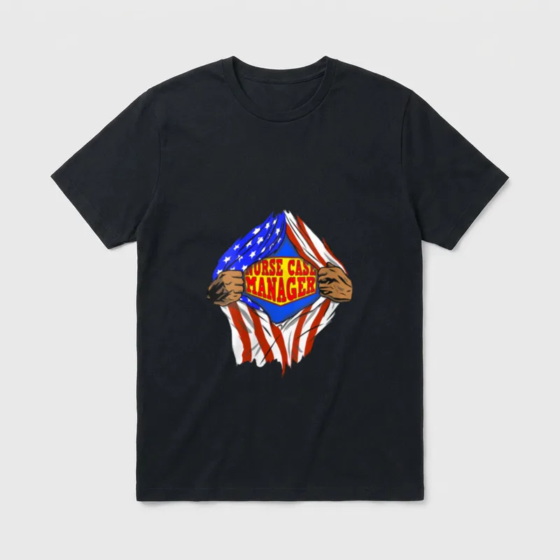 Super Nurse Case Manager Hero Job T-Shirt – Classic T-Shirt in Black