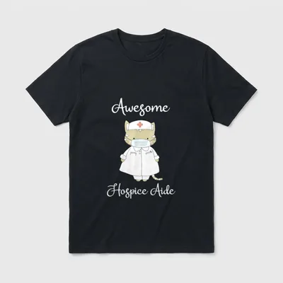 Nurse Love Awesome Cat Hospice Aide T-Shirt – Classic T-Shirt in Black