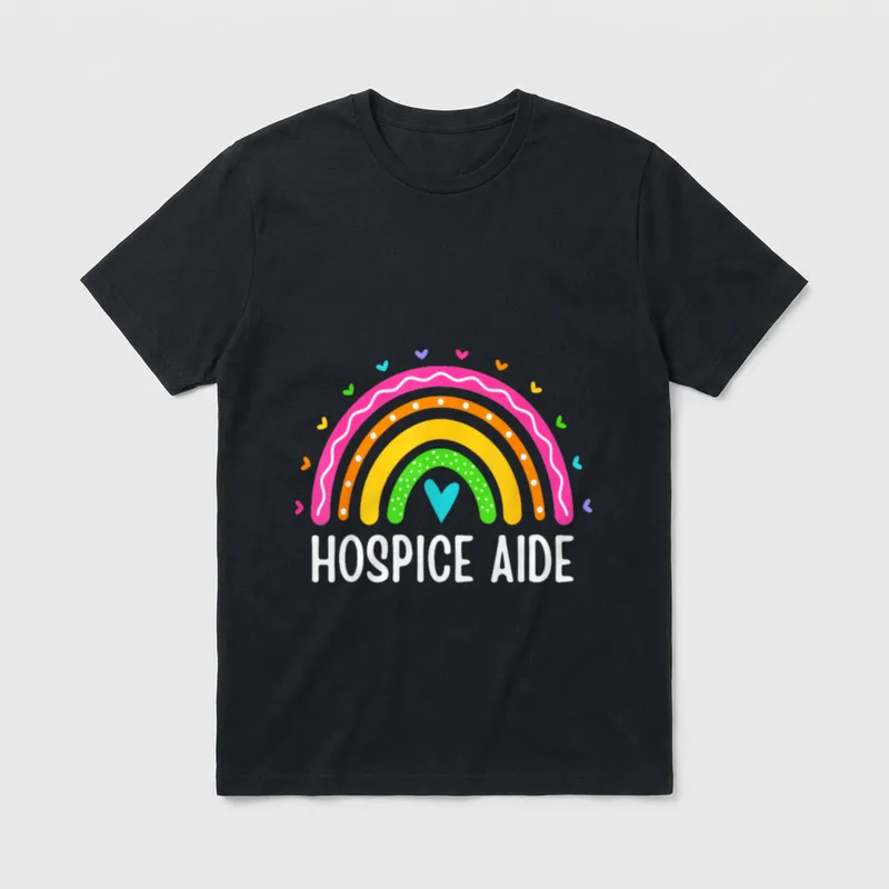 Hospice Aide Medical Nursing Rainbow Care T-Shirt – Classic T-Shirt in Black