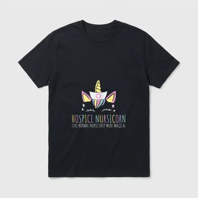 Nursicorn Registered Hospice Nurse T-Shirt – Classic T-Shirt in Black
