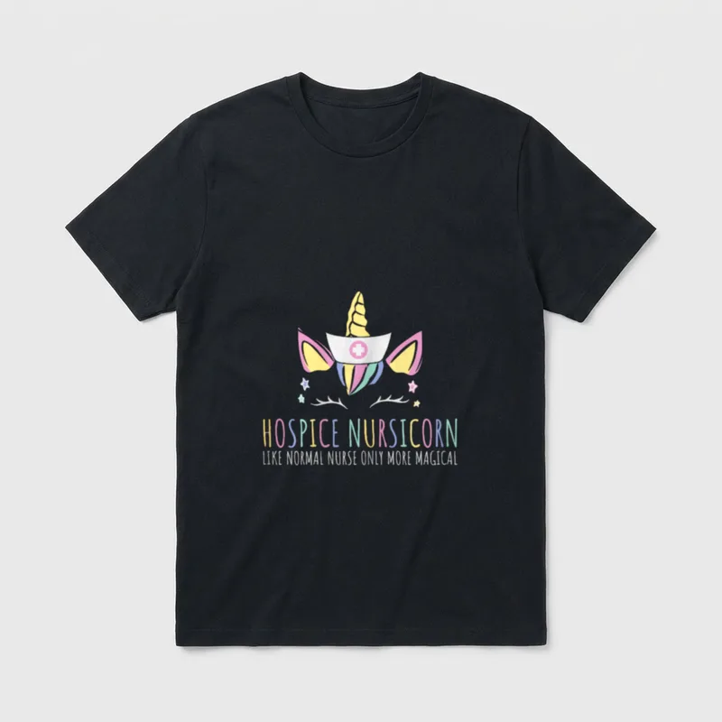 Nursicorn Registered Hospice Nurse T-Shirt – Classic T-Shirt in Black