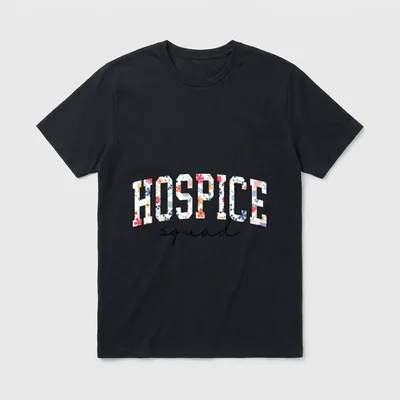 HOSPICE Squad Floral Nurse Week Palliative T-Shirt – Classic T-Shirt in Black