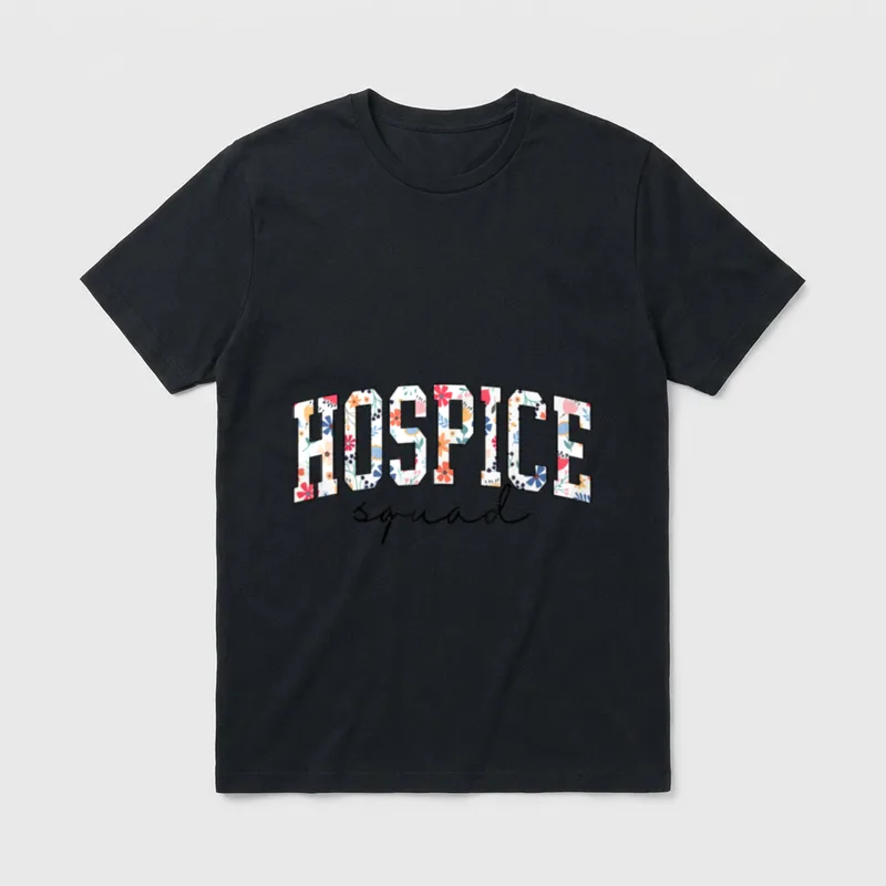 HOSPICE Squad Floral Nurse Week Palliative T-Shirt – Classic T-Shirt in Black