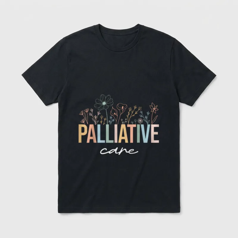 Wildflower Palliative Care Nurse Hospice OT T-Shirt – Classic T-Shirt in Black