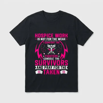 CNA Palliative Care Nurse T-Shirt – Hospice Work Is Not for the Weak text and caduceus artwork – Classic T-Shirt in Black