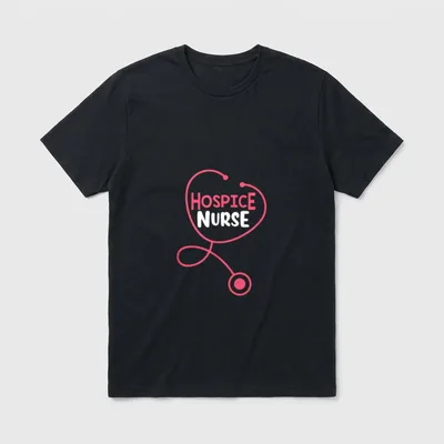 Hospice Nurse Stethoscope T-Shirt – Classic T-Shirt in Black