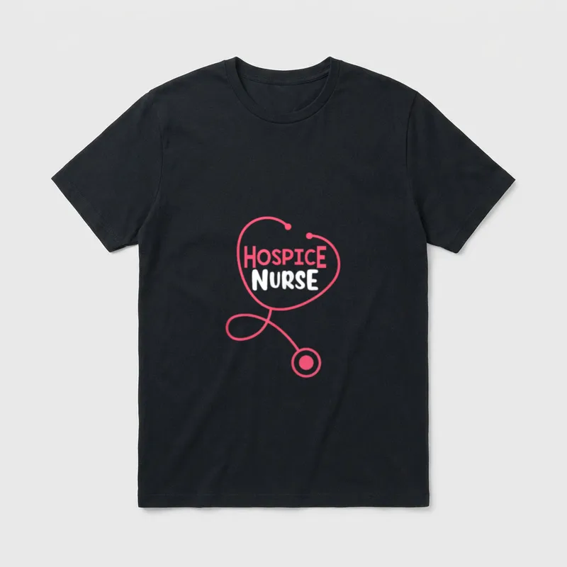 Hospice Nurse Stethoscope T-Shirt – Classic T-Shirt in Black