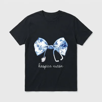 Stethoscope Coquette Bow Hospice Nurse Aide T-Shirt – Classic T-Shirt in Black