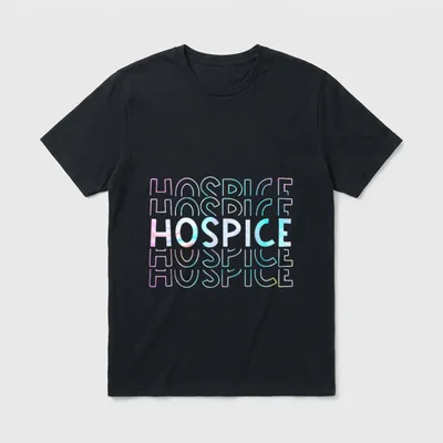 Tie Dye Hospice Nurse Life Squad T-Shirt – Stacked pastel tie dye letters spelling HOSPICE – Classic T-Shirt in Black