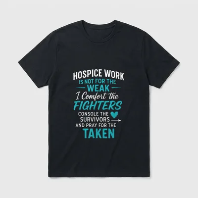 Caring Doctors Nurses T-Shirt – Hospice Work typography with heart and arrow graphics – Classic T-Shirt in Black