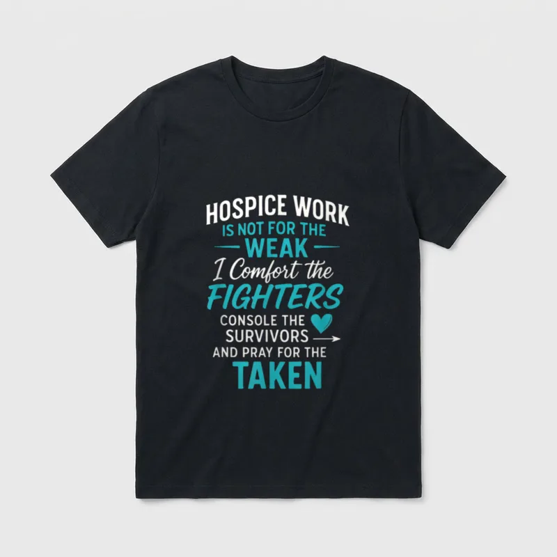 Caring Doctors Nurses T-Shirt – Hospice Work typography with heart and arrow graphics – Classic T-Shirt in Black