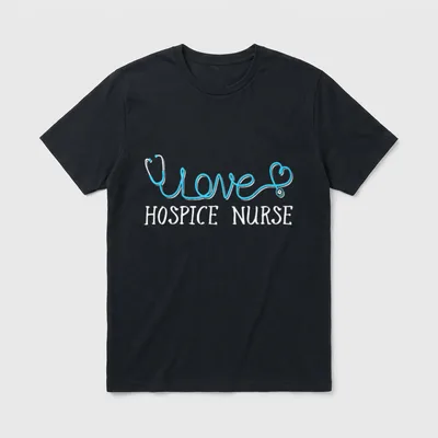 Hospice Nurse Stethoscope Scripted with Love T-Shirt – Classic T-Shirt in Black
