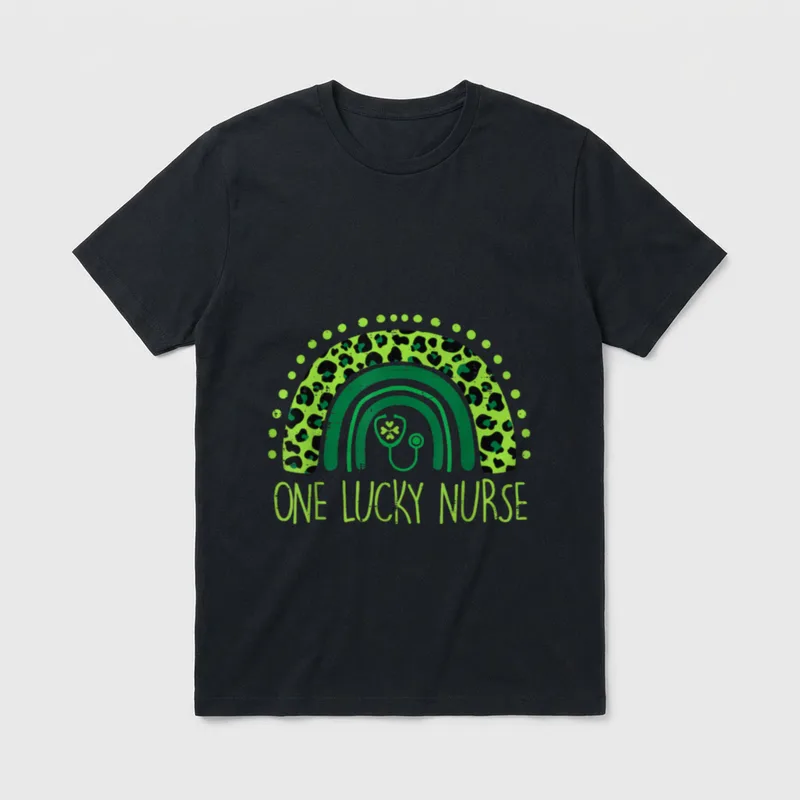 One Lucky Nurse Scrub RN ICU T-Shirt – Classic T-Shirt in Black