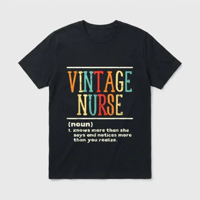 Nurse Definition Funny Nursing RN ER T-Shirt – VINTAGE NURSE noun definition print – Classic T-Shirt in Black
