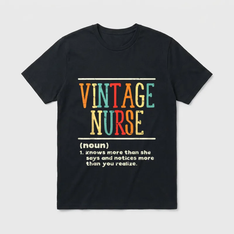 Nurse Definition Funny Nursing RN ER T-Shirt – VINTAGE NURSE noun definition print – Classic T-Shirt in Black