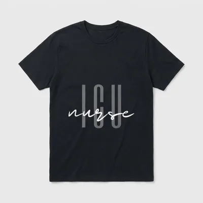 ICU Nurse Intensive Care Unit T-Shirt – The words ICU in block letters and nurse in script – Classic T-Shirt in Black