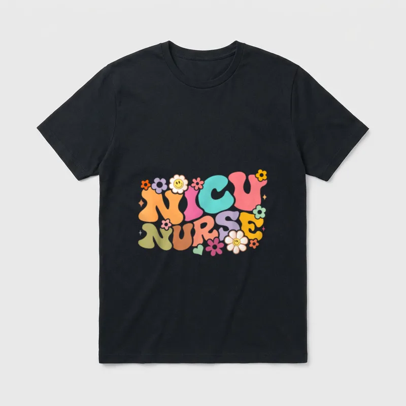 NICU Nurse ICU Groovy Nursing Neonatal T-Shirt – Classic T-Shirt in Black