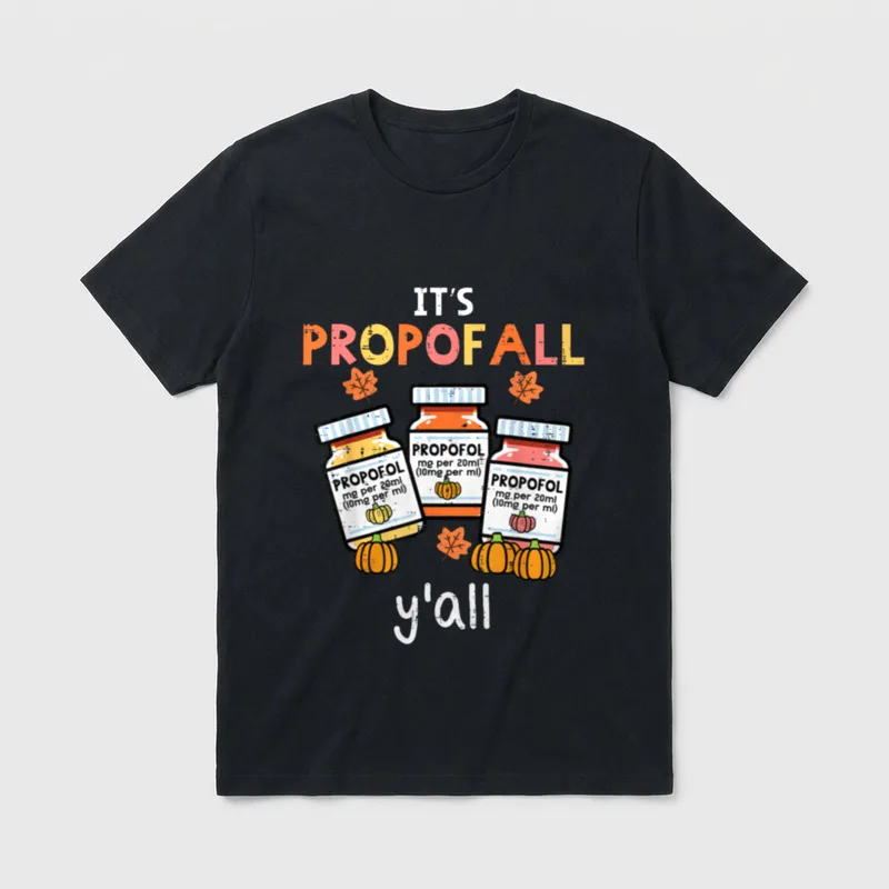 Thanksgiving ICU Nurse Propofol Fall T-Shirt – Classic T-Shirt in Black
