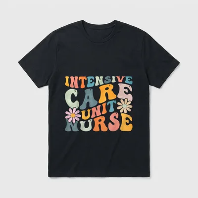 Groovy Intensive Care Unit Nurse ICU T-Shirt – Classic T-Shirt in Black