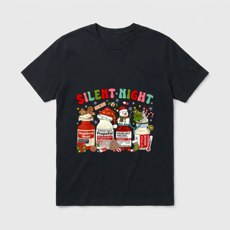 Christmas Nurse Medical Propofol ICU NICU T-Shirt – Classic T-Shirt in Black