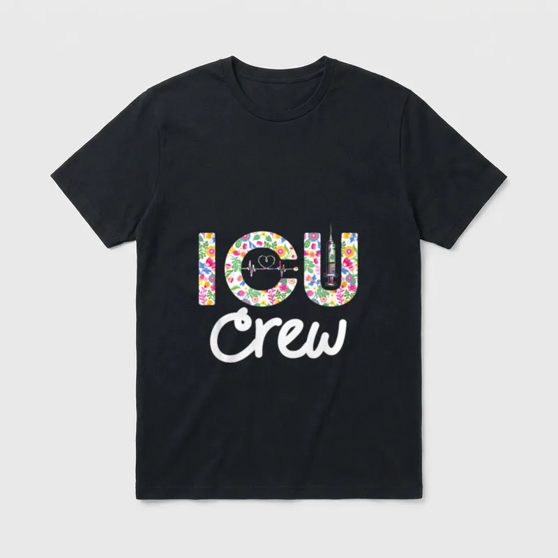 ICU Crew Nursing Student Healthcare Nurse T-Shirt – Classic T-Shirt in Black