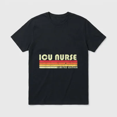 ICU NURSE Funny Job Title Profession T-Shirt – Classic T-Shirt in Black