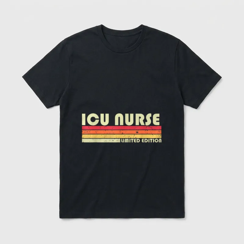 ICU NURSE Funny Job Title Profession T-Shirt – Classic T-Shirt in Black