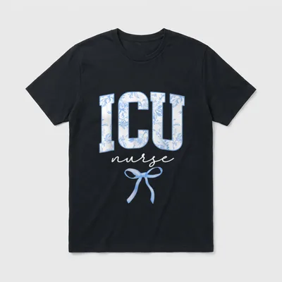 ICU Nurse Coquette Floral Intensive Care T-Shirt – Classic T-Shirt in Black