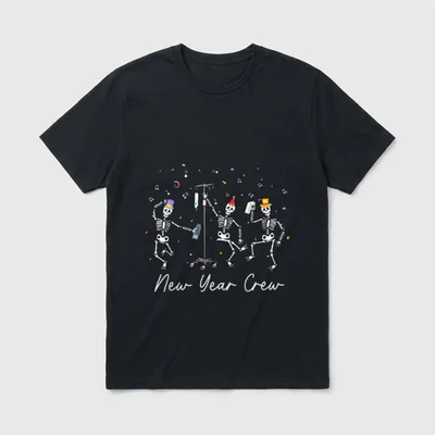New Year Crew Skeleton Nurse ER T-Shirt – Classic T-Shirt in Black